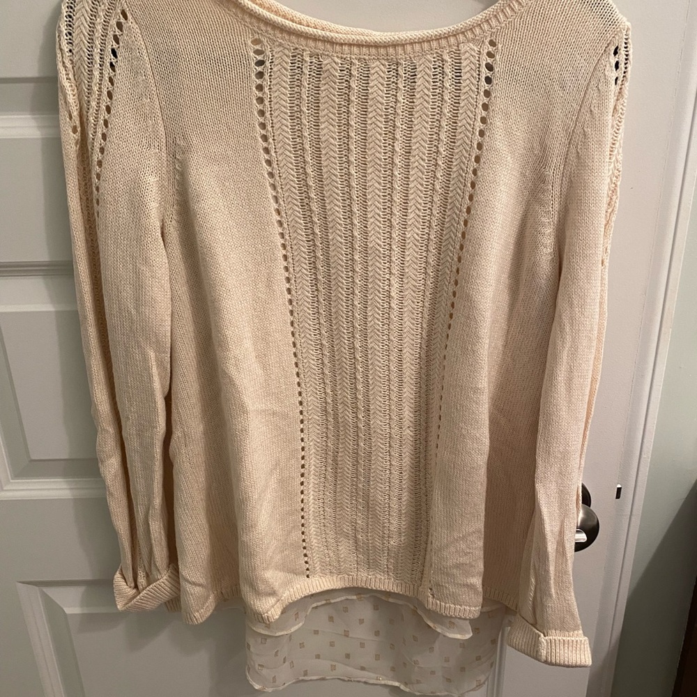 Lucky Brand, cream sweater size M